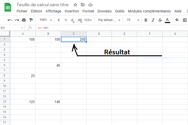 Somme par ligne — ex. 2