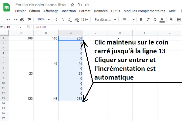 Somme par ligne — ex. 3
