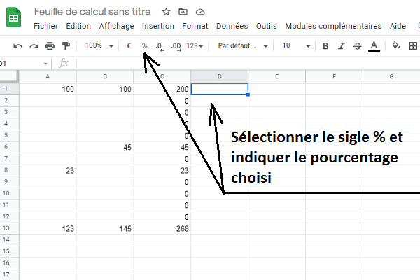 Pourcentage — ex. 1